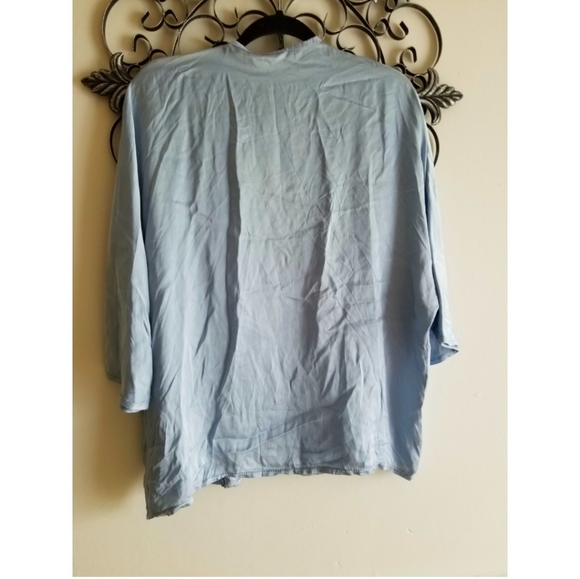 ❌SOLD❌ Be Cool Design Blue Kimono Jacket - Picture 4 of 5